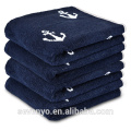 Serviette de bain ancre marine 100% coton